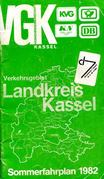 Fahrplan Verkehrsgemeinschaft Kassel 1982