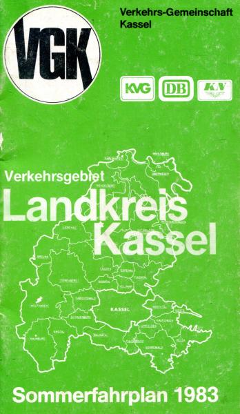 Fahrplan Verkehrsgemeinschaft Kassel 1983