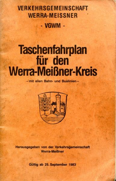 Taschenfahrplan für den Werra-Meißner Kreis 1983