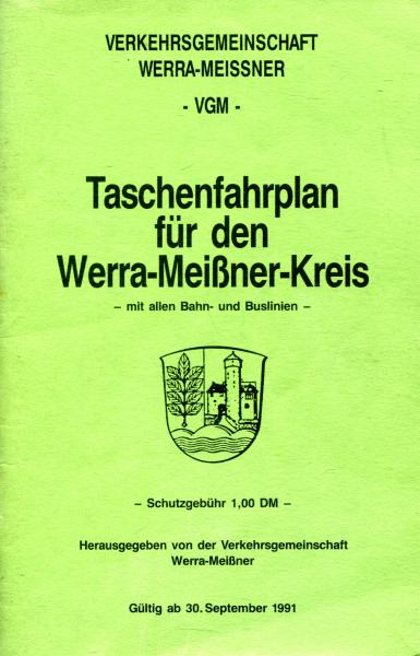 Taschenfahrplan für den Werra-Meißner Kreis 1991