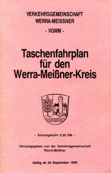 Taschenfahrplan für den Werra-Meißner Kreis 1990