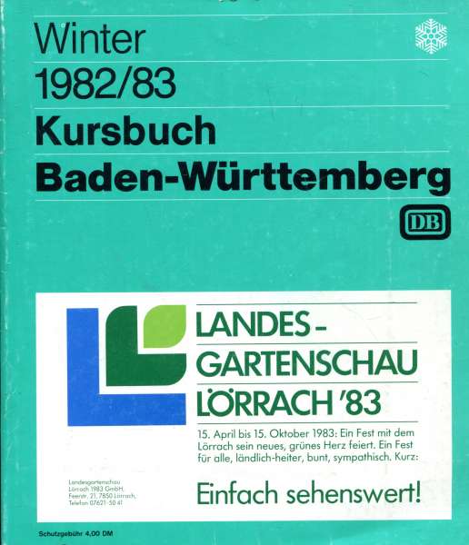Kursbuch Baden-Württemberg 1982 / 1983