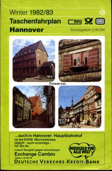 Taschenfahrplan Hannover 1982 / 1983
