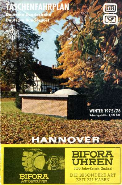 Taschenfahrplan Hannover 1975 / 1976