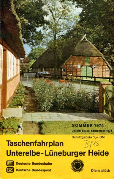 Taschenfahrplan Unterelbe Lüneburger Heide 1974