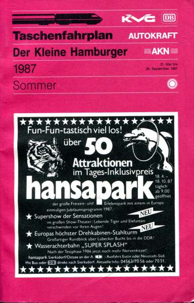 Taschenfahrplan der Kleine Hamburger 1987