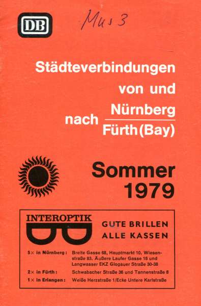 Städteverbindungen von und nach Nürnberg 1979