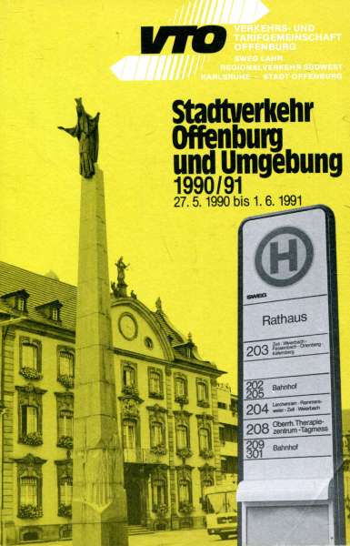Taschenfahrplan Offenburg und Umgebung 1990 / 1991