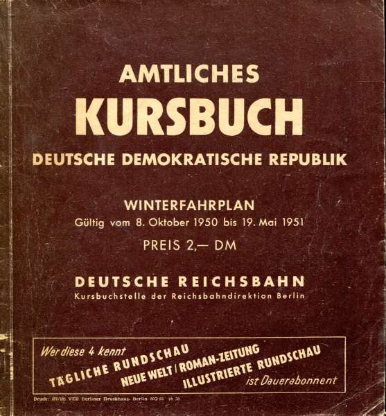 Kursbuch DR 1950 / 1951