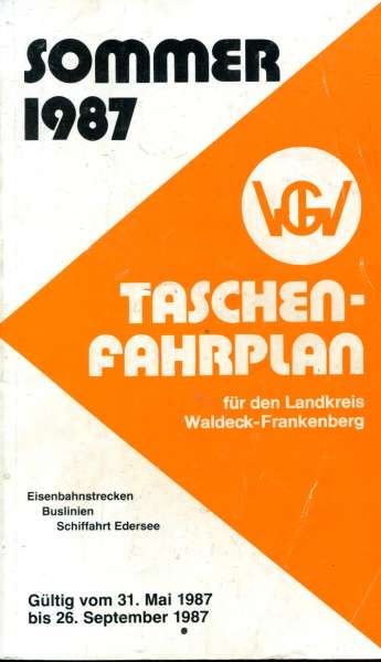 Taschenfahrplan für den Landkreis Waldeck-Frankenberg 1987