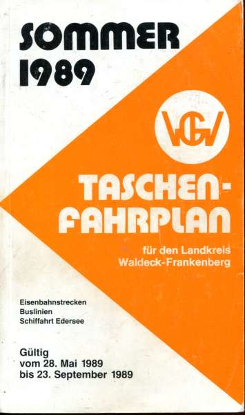 Taschenfahrplan für den Landkreis Waldeck-Frankenberg 1989