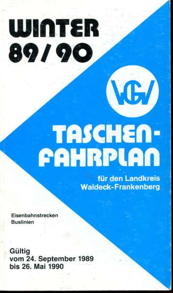 Taschenfahrplan für den Landkreis Waldeck-Frankenberg 1989 / 1990