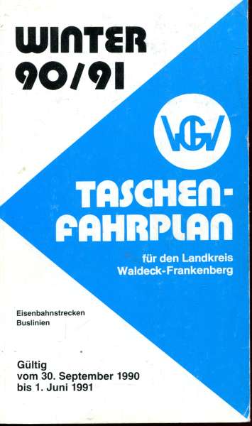 Taschenfahrplan für den Landkreis Waldeck-Frankenberg 1990 / 1991