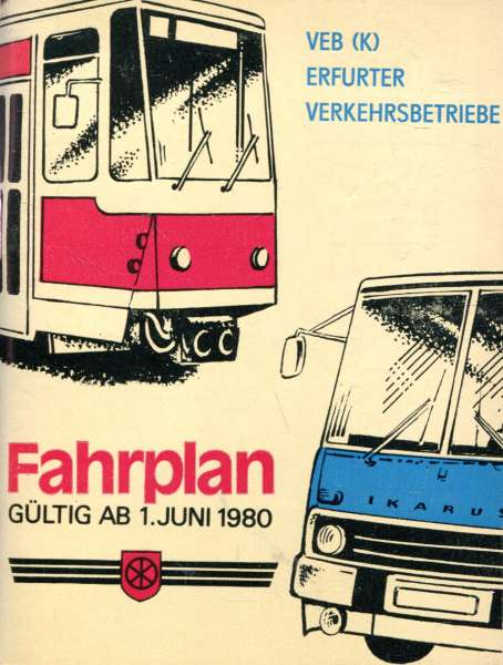 Fahrplan Erfurter Verkehrsbetriebe 1980