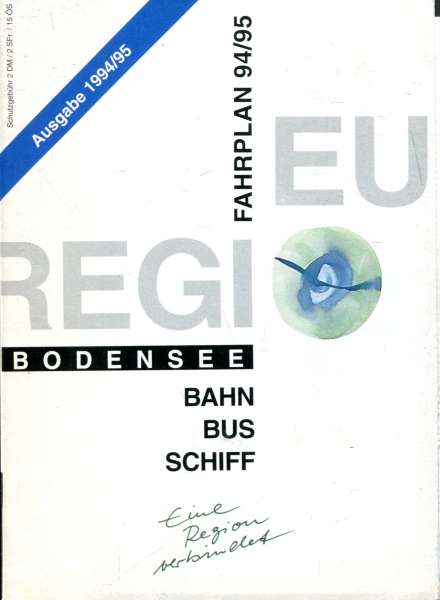 Fahrplan Region Bodensee 1994 / 1995 Bahn Bus Schiff