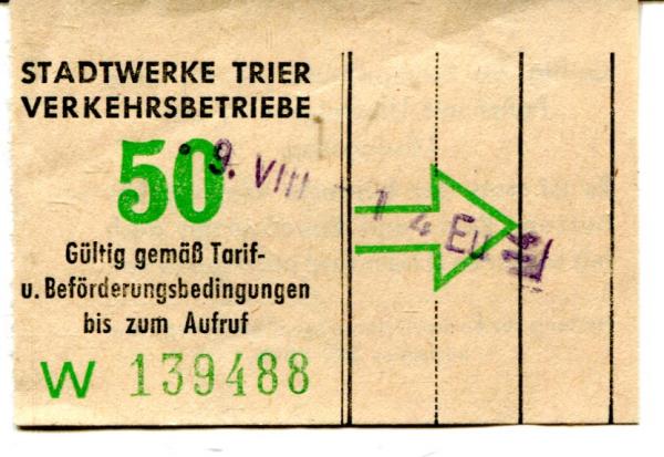 Fahrschein Stadtwerke Trier
