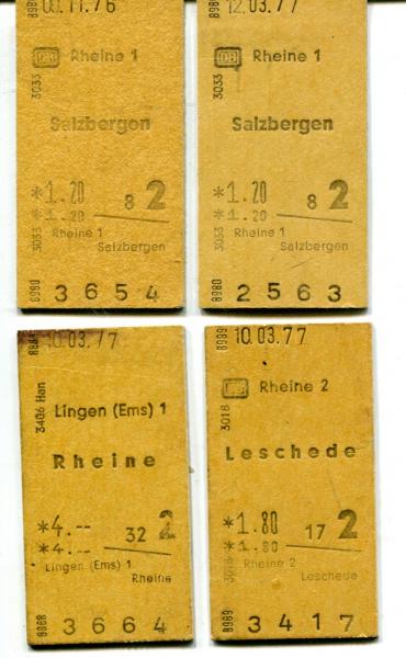 4 Fahrkarten Rheine