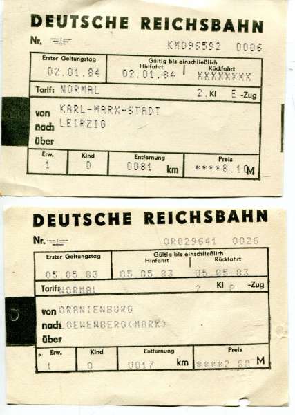 3 Fahrscheine Deutsche Reichsbahn
