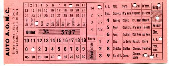 Fahrschein Auto AOMC