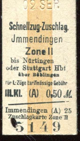 Schnellzugzuschlag Immendingen Zone II