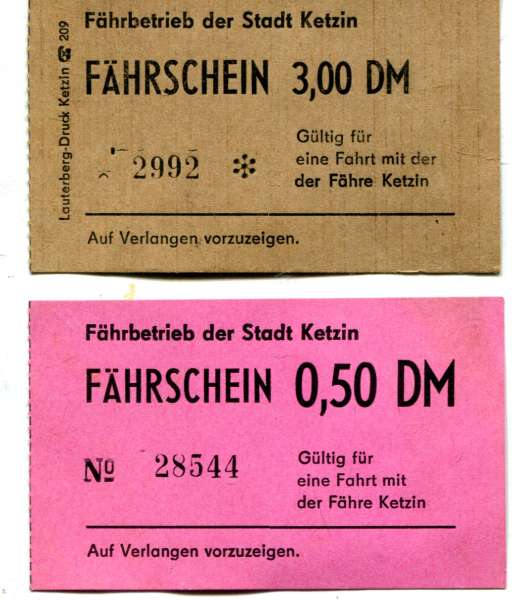 2 Fahrscheine Fähre Ketzin