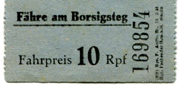 Fahrschein Fähre am Borsigsteg Berlin