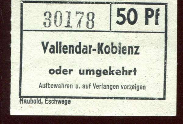 Fahrschein Vallendar – koblenz