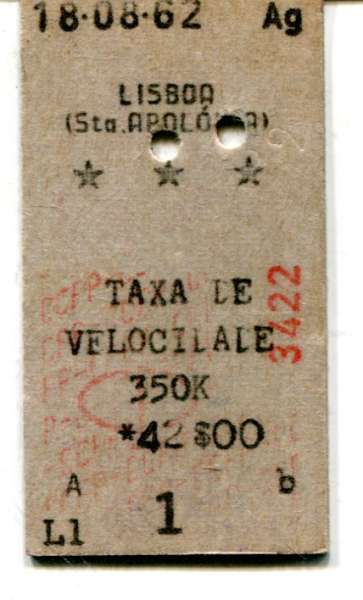 Fahrkarte Lisboa 1962