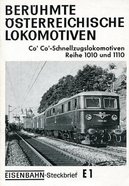 Berühmte Österreichische Lokomotiven Reihe 1010 und 1110