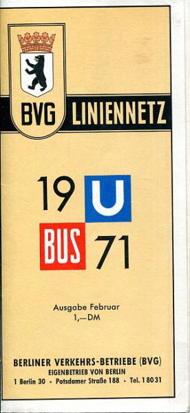 BVG Berlin Liniennetz 1971
