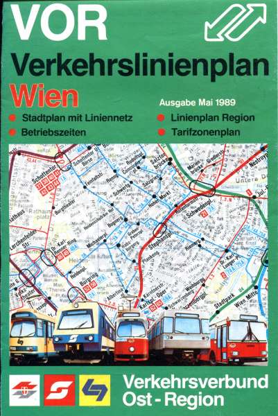Verkehrslinienplan Wien 1989