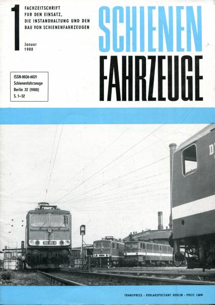 Fachzeitschrift Schienenfahrzeuge Heft 1 / 1988