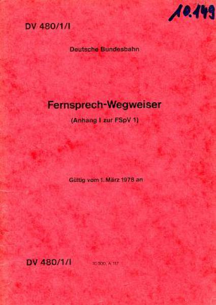 DV 480 /1/I Fernsprech Wegweiser DB 1981