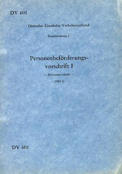 DV 601 Personenbeförderungsvorschrift I DB 1971