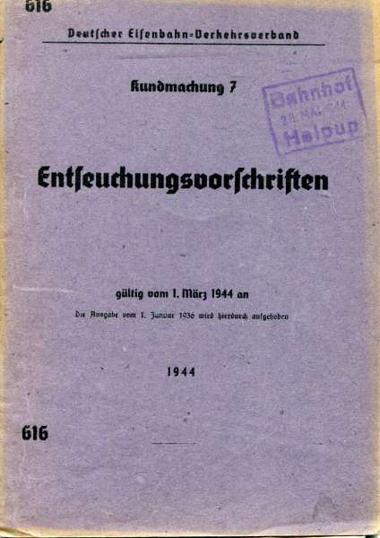 DV 616 Entseuchungsvorschriften 1944