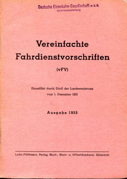 Vereinfachte Fahrdienstvorschriften ( 1953 )
