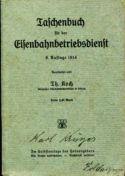 Taschenbuch für den Eisenbahnbetriebsdienst 1914