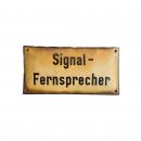 Signalfernsprecher Schild Emaille gewölbt
