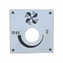 Schild Lüftung 0 – max