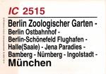 Zuglaufschild IC 2515 Berlin Zoologischer Garten – München