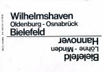 Zuglaufschild Wilhelmshaven – Bielefeld / Hannover / Rückseite Bielefeld – Altenbeken / Hannover