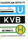 Fahrplan Kölner Verkehrsbetriebe 1970 / 1971