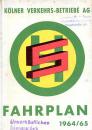 Fahrplan Kölner Verkehrs Betriebe 1964 / 1965
