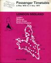 Kursbuch British Rail Timetable London Midland – North Wales, Northern England 1970 / 1971