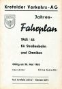 Fahrplan Krefelder Verkehrs AG 1965 / 1966