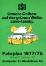 Fahrplan Stuttgarter Straßenbahn 1977 / 1978
