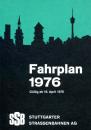Fahrplan Stuttgarter Straßenbahn 1976