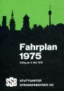 Fahrplan Stuttgarter Straßenbahn 1975