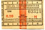 Fahrschein Straßenbahn Schöneiche – Rüdersdorf 0,20 DM