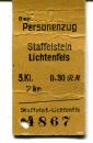 Fahrkarte Staffelstein – Lichtenfels